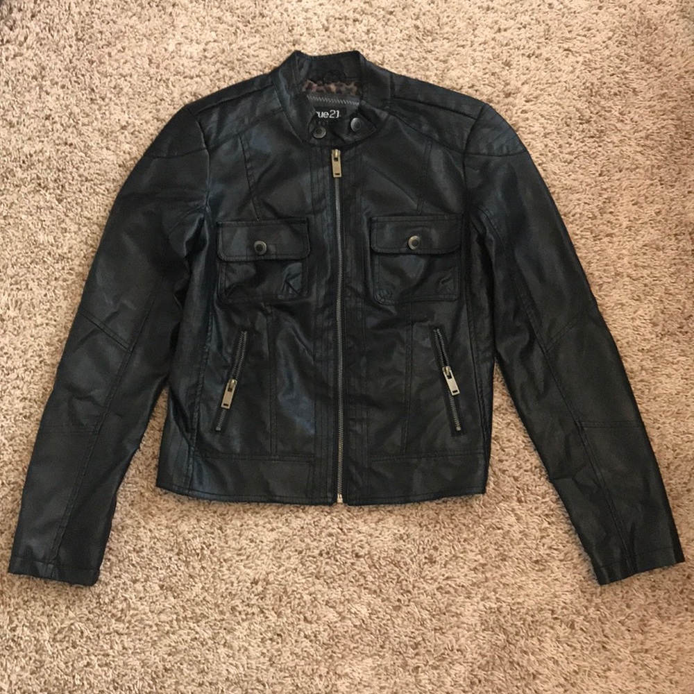 Faux Moto style leather jacket women’s medium